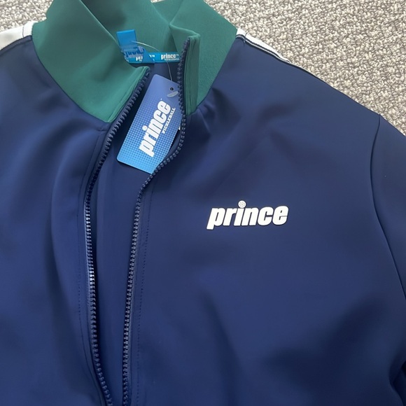 New Prince Pickleball Navy Green White Track Jacket Top S Men - Picture 2 of 6